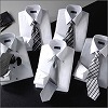 [ib014]モノトーンタイトフィットワイシャツ＆ネクタイ10点セット　50226-10423